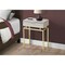 24" Modern End Table with Drawer and Beige Marble Look Top, Gold Metal Base for Bedroom